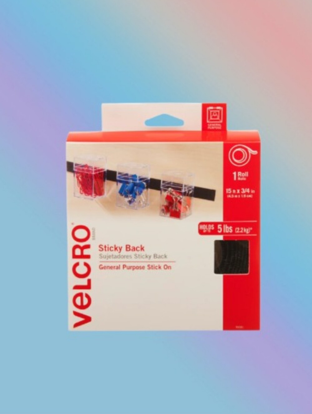 (NIB) VELCRO® Brand General Purpose Sticky Back Fastener Tape (1 Roll) - White